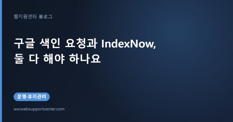 구글 색인 요청과 IndexNow, 둘 다 해야 하나요